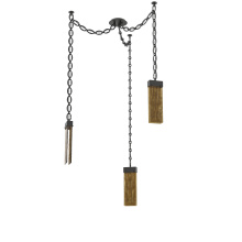 Hammerton SNB0042-03-MB-BG-CH2-L1 - Parallel Multi Light Pendant Multi Port Canopy Matte Black