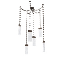 Hammerton SNB0042-06-FB-CG-CH1-L3 - Parallel Multi Light Pendant Multi Port Canopy Flat Bronze
