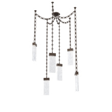 Hammerton SNB0042-06-FB-CG-CH3-L1 - Parallel Multi Light Pendant Multi Port Canopy Flat Bronze