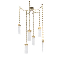 Hammerton SNB0042-06-GB-CR-CH1-L1 - Parallel Multi Light Pendant Multi Port Canopy Gilded Brass