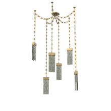 Hammerton SNB0042-06-GB-SG-CH3-L3 - Parallel Multi Light Pendant Multi Port Canopy Gilded Brass