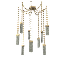Hammerton SNB0042-09-GB-SG-CH2-L1 - Parallel Multi Light Pendant Multi Port Canopy Gilded Brass