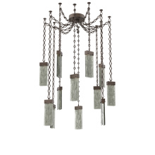 Hammerton SNB0042-12-FB-SG-CH1-L1 - Parallel Multi Light Pendant Multi Port Canopy Flat Bronze