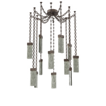 Hammerton SNB0042-12-FB-SG-CH2-L1 - Parallel Multi Light Pendant Multi Port Canopy Flat Bronze