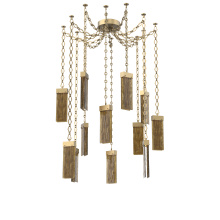 Hammerton SNB0042-12-GB-BG-CH1-L1 - Parallel Multi Light Pendant Multi Port Canopy Gilded Brass