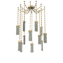 Hammerton SNB0042-12-GB-SG-CH3-L1 - Parallel Multi Light Pendant Multi Port Canopy Gilded Brass