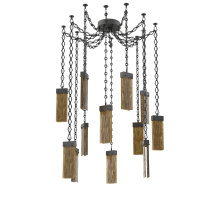 Hammerton SNB0042-12-MB-BG-CH1-L3 - Parallel Multi Light Pendant Multi Port Canopy Matte Black