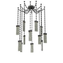 Hammerton SNB0042-12-MB-SG-CH3-L3 - Parallel Multi Light Pendant Multi Port Canopy Matte Black