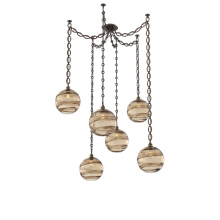 Hammerton SNB0047-06-FB-OB-CH2-E2 - Terra Multi Light Pendant Multi Port Canopy Flat Bronze