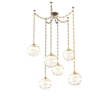 Hammerton SNB0047-06-GB-OA-CH1-E2 - Terra Multi Light Pendant Multi Port Canopy Gilded Brass