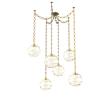 Hammerton SNB0047-06-GB-OA-CH2-E2 - Terra Multi Light Pendant Multi Port Canopy Gilded Brass