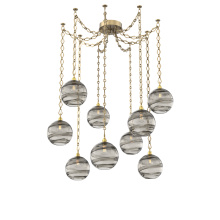 Hammerton SNB0047-09-GB-OS-CH1-E2 - Terra Multi Light Pendant Multi Port Canopy Gilded Brass