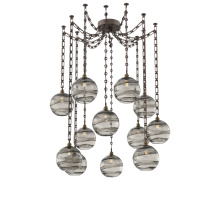 Hammerton SNB0047-12-FB-OS-CH3-E2 - Terra Multi Light Pendant Multi Port Canopy Flat Bronze