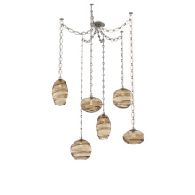 Hammerton SNB0048-06-BS-OB-CH2-E2 - Misto Multi Light Pendant Multi Port Canopy Beige Silver