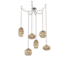 Hammerton SNB0048-06-BS-OB-CH3-E2 - Misto Multi Light Pendant Multi Port Canopy Beige Silver