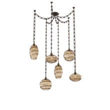 Hammerton SNB0048-06-FB-OB-CH3-E2 - Misto Multi Light Pendant Multi Port Canopy Flat Bronze