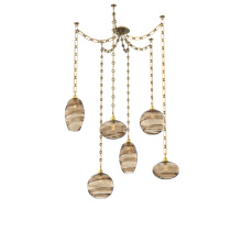 Hammerton SNB0048-06-GB-OB-CH3-E2 - Misto Multi Light Pendant Multi Port Canopy Gilded Brass