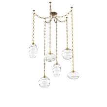 Hammerton SNB0048-06-GB-OC-CH1-E2 - Misto Multi Light Pendant Multi Port Canopy Gilded Brass