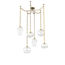 Hammerton SNB0048-06-GB-OC-CH2-E2 - Misto Multi Light Pendant Multi Port Canopy Gilded Brass