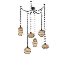 Hammerton SNB0048-06-MB-OB-CH1-E2 - Misto Multi Light Pendant Multi Port Canopy Matte Black