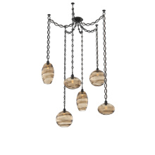Hammerton SNB0048-06-MB-OB-CH2-E2 - Misto Round 6pc Swag Multi-Pendant Chain