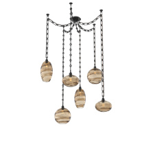 Hammerton SNB0048-06-MB-OB-CH3-E2 - Misto Multi Light Pendant Multi Port Canopy Matte Black