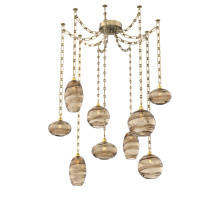 Hammerton SNB0048-09-GB-OB-CH3-E2 - Misto Multi Light Pendant Multi Port Canopy Gilded Brass