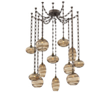 Hammerton SNB0048-12-FB-OB-CH3-E2 - Misto Multi Light Pendant Multi Port Canopy Flat Bronze