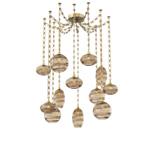 Hammerton SNB0048-12-GB-OB-CH3-E2 - Misto Multi Light Pendant Multi Port Canopy Gilded Brass