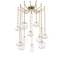 Hammerton SNB0048-12-GB-OC-CH3-E2 - Misto Multi Light Pendant Multi Port Canopy Gilded Brass