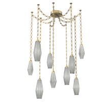 Hammerton SNB0049-09-GB-RS-CH1-L3 - Aalto Multi Light Pendant Multi Port Canopy Gilded Brass