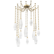 Hammerton SNB0049-12-GB-RC-CH3-L1 - Aalto Multi Light Pendant Multi Port Canopy Gilded Brass