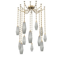 Hammerton SNB0049-12-GB-RS-CH3-L1 - Aalto Multi Light Pendant Multi Port Canopy Gilded Brass