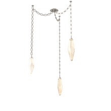 Hammerton SNB0050-03-BS-CA-CH2-L1 - Rock Crystal Multi Light Pendant Multi Port Canopy Beige Silver