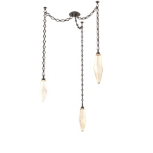 Hammerton SNB0050-03-FB-CA-CH1-L1 - Rock Crystal Multi Light Pendant Multi Port Canopy Flat Bronze