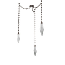 Hammerton SNB0050-03-FB-CS-CH1-L1 - Rock Crystal Multi Light Pendant Multi Port Canopy Flat Bronze