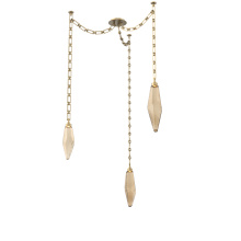 Hammerton SNB0050-03-GB-CB-CH3-L1 - Rock Crystal Multi Light Pendant Multi Port Canopy Gilded Brass