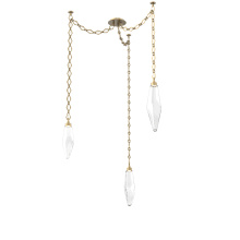 Hammerton SNB0050-03-GB-CC-CH1-L3 - Rock Crystal Multi Light Pendant Multi Port Canopy Gilded Brass