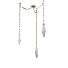 Hammerton SNB0050-03-GB-CS-CH2-L3 - Rock Crystal Multi Light Pendant Multi Port Canopy Gilded Brass