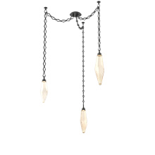 Hammerton SNB0050-03-MB-CA-CH1-L3 - Rock Crystal Multi Light Pendant Multi Port Canopy Matte Black