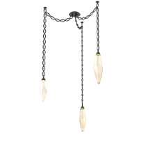 Hammerton SNB0050-03-MB-CA-CH2-L1 - Rock Crystal Multi Light Pendant Multi Port Canopy Matte Black