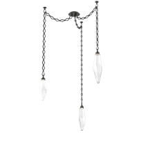 Hammerton SNB0050-03-MB-CC-CH1-L3 - Rock Crystal Multi Light Pendant Multi Port Canopy Matte Black