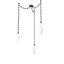 Hammerton SNB0050-03-MB-CC-CH3-L1 - Rock Crystal Multi Light Pendant Multi Port Canopy Matte Black