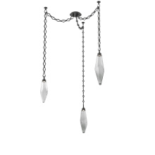Hammerton SNB0050-03-MB-CS-CH1-L1 - Rock Crystal Multi Light Pendant Multi Port Canopy Matte Black