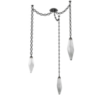 Hammerton SNB0050-03-MB-CS-CH2-L1 - Rock Crystal Multi Light Pendant Multi Port Canopy Matte Black