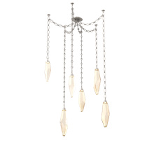 Hammerton SNB0050-06-BS-CA-CH1-L3 - Rock Crystal Multi Light Pendant Multi Port Canopy Beige Silver