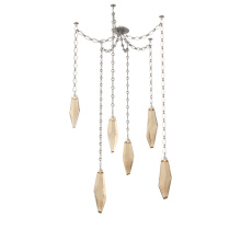 Hammerton SNB0050-06-BS-CB-CH1-L3 - Rock Crystal Multi Light Pendant Multi Port Canopy Beige Silver