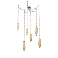 Hammerton SNB0050-06-BS-CB-CH2-L1 - Rock Crystal Multi Light Pendant Multi Port Canopy Beige Silver