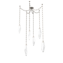 Hammerton SNB0050-06-BS-CC-CH1-L3 - Rock Crystal Multi Light Pendant Multi Port Canopy Beige Silver