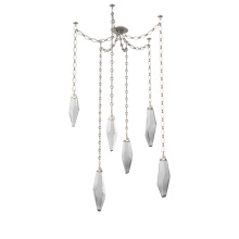 Hammerton SNB0050-06-BS-CS-CH1-L3 - Rock Crystal Multi Light Pendant Multi Port Canopy Beige Silver